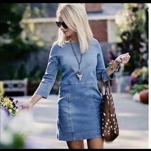 AG JEANS Cocoon denim shift dress with pockets size S